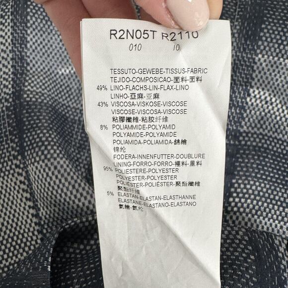 Emporio Armani Skirt Womens IT 44 Blue Plaid A-Line Metallic Linen Blend Holiday - Picture 14 of 16